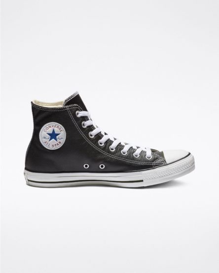 Dámské Boty Vysoké Converse Chuck Taylor All Star Læder Černé | CZ OYEH90